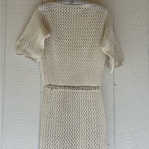 Vintage 1960s white crochet dress